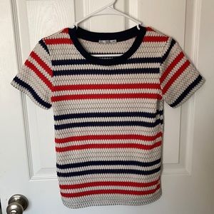 Red white and blue Zara mesh shirt